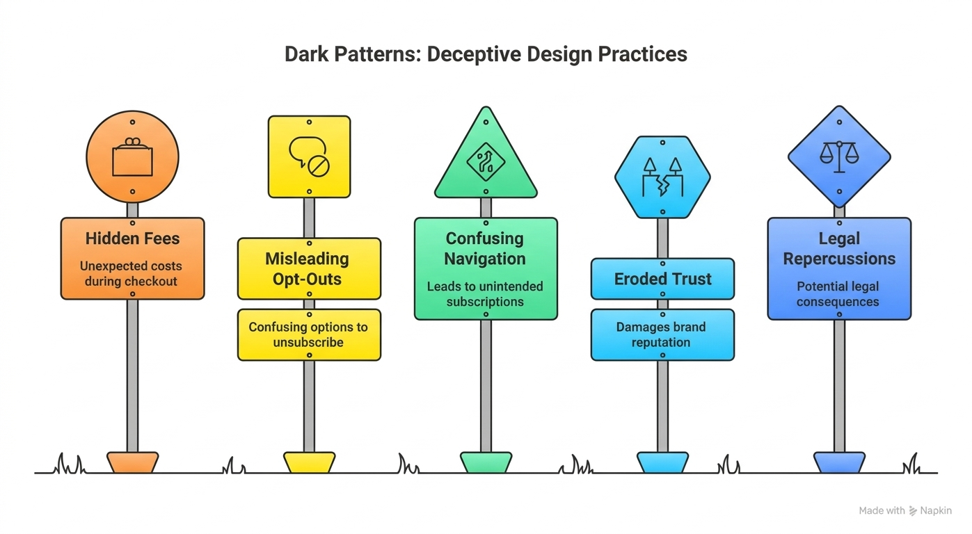 common examples of dark patterns in websites
